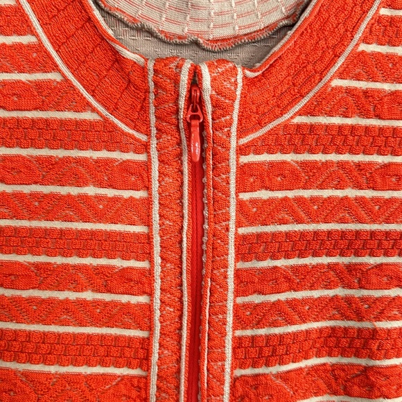 Herve Leger Indra Chevron Textured Bandage Mini Dress in Coral Size XS - Picture 5 of 10